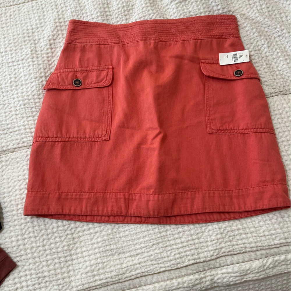 Anthropology Casual coral orange Skirt with Pockets